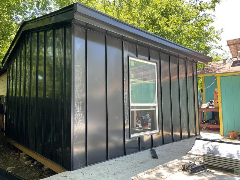 Black standing seam metal wall panels for Metal Roof Installation in Newark